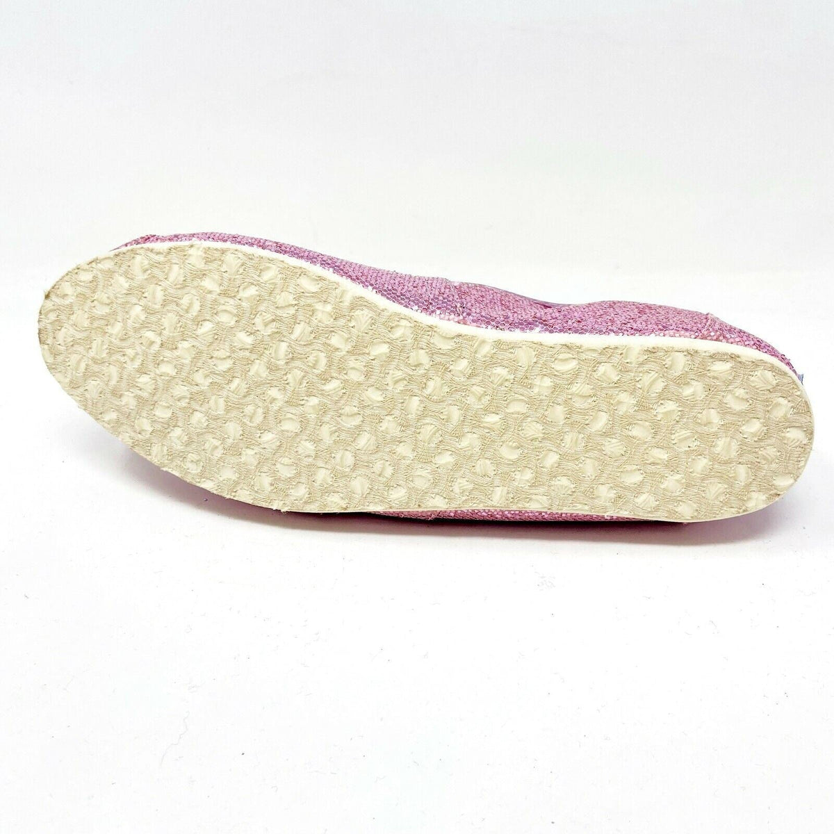 Toms Classics Pink Glitter Womens Size 6 Slip On Casual Canvas Flat Shoes