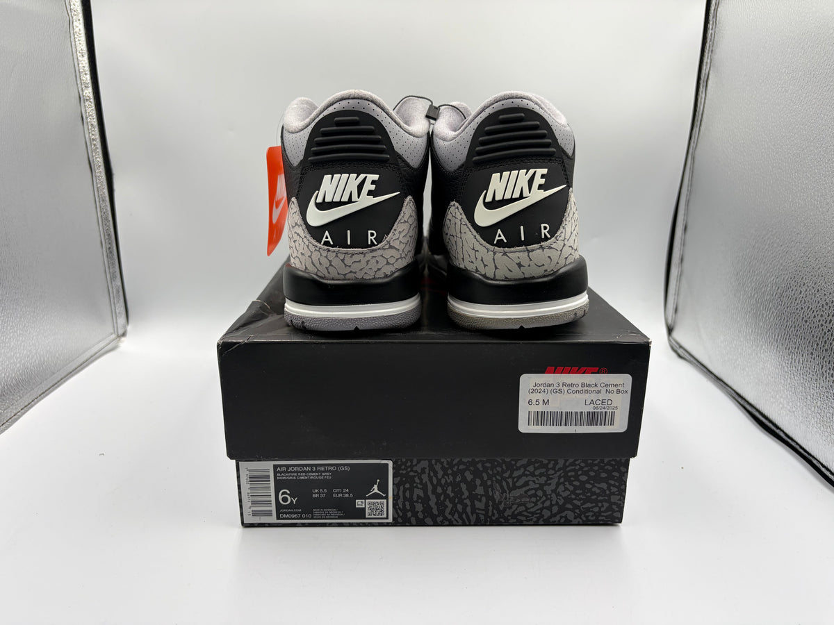 Jordan 3 Retro Black Cement (2024) (GS) Conditional No Box