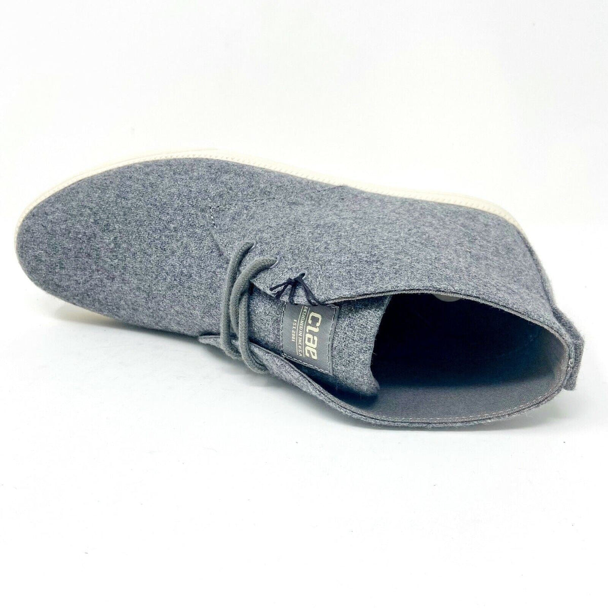 Clae Strayhorn Textile Charcoal Wool Mens Mid Premium Casual Sneakers