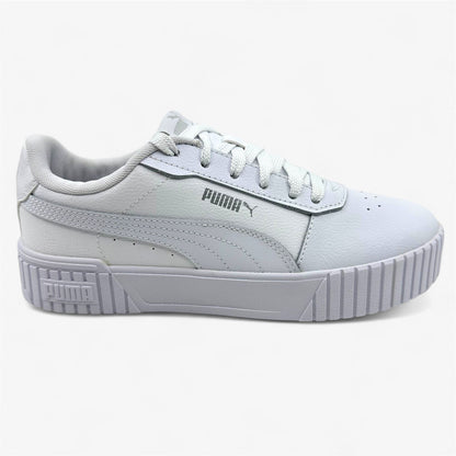 PUMA Carina 2.0 White Silver Womens Athletic Sneaker