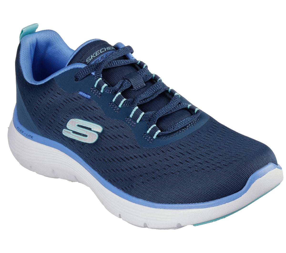 Women's Wide Fit Skechers 150201W Flex Appeal 5.0 New Path Trainers