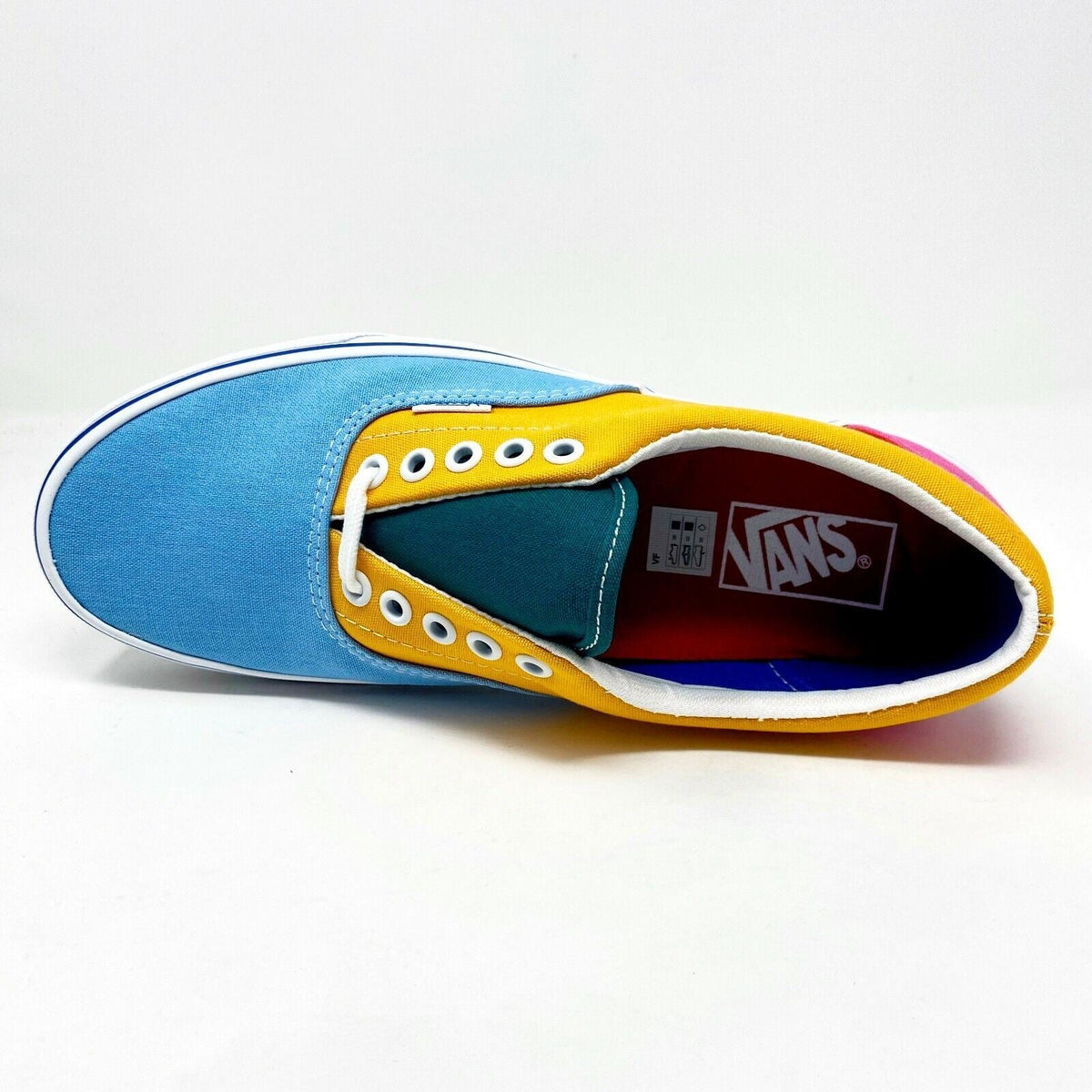 Vans Era (Canvas) Multicolor Bright Orange Blue Womens Casual Shoes Sneakers