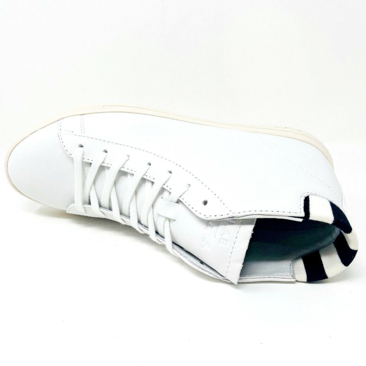 Clae Bradley Mid x Agnes B White Leather Mens Premium Casual Sneakers