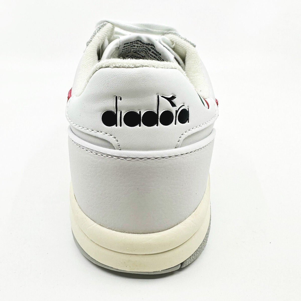 Diadora Maverick H.O.C. White Red Italy Mens Full Grain Leather Sneakers