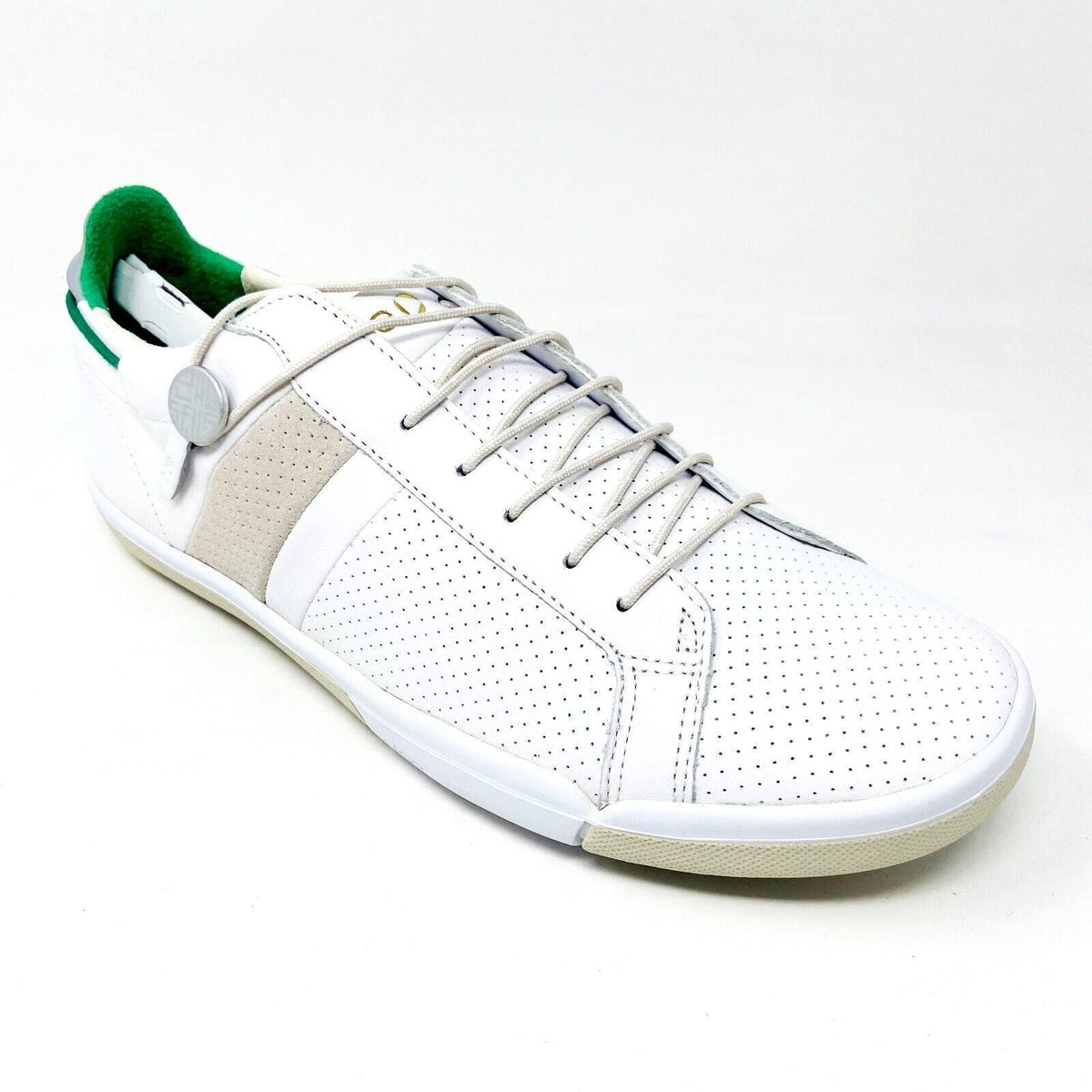 Plae Mulberry White Green Mens Full Grain Leather Casual Sneakers 552010 100