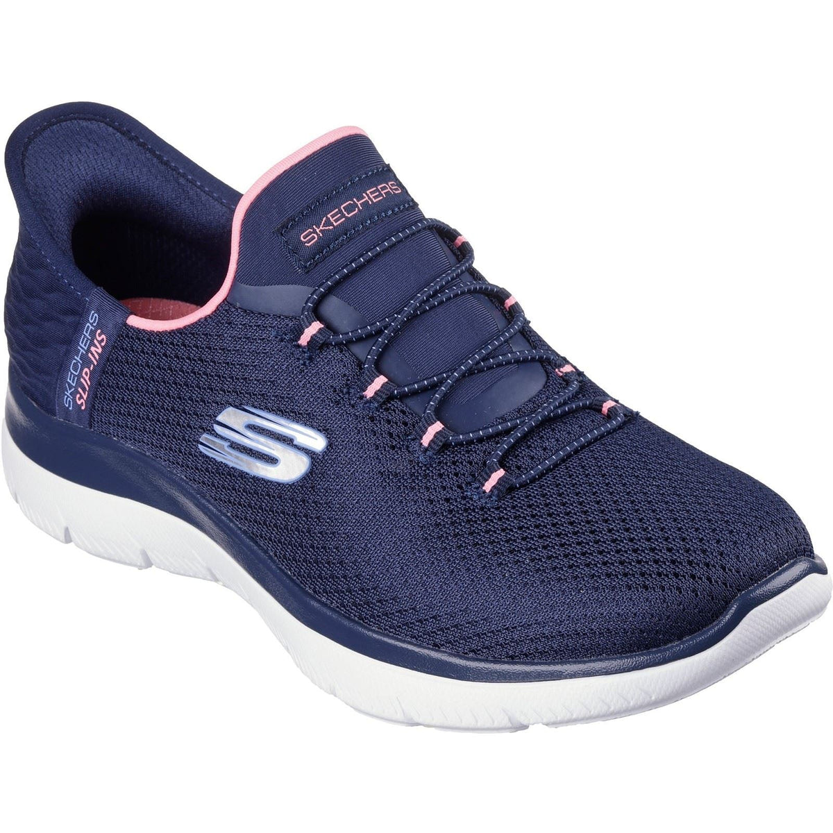 Women's Wide Fit Skechers 150123 Slip-ins Summits Diamond Dream Trainer
