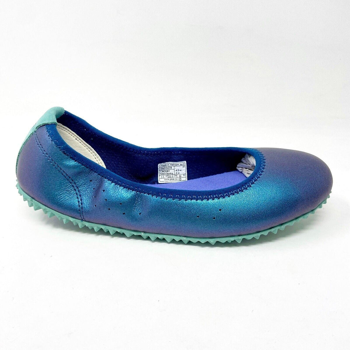 Plae Crosby Titanium Quartz Womens Comfort Slip On Leather Flats 556310 018