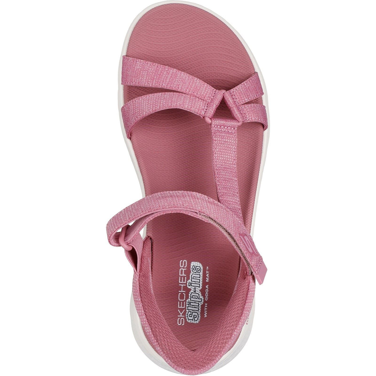 Women's Wide Fit Skechers 141481 Slip-ins Go Walk Flex Illuminate Sandals