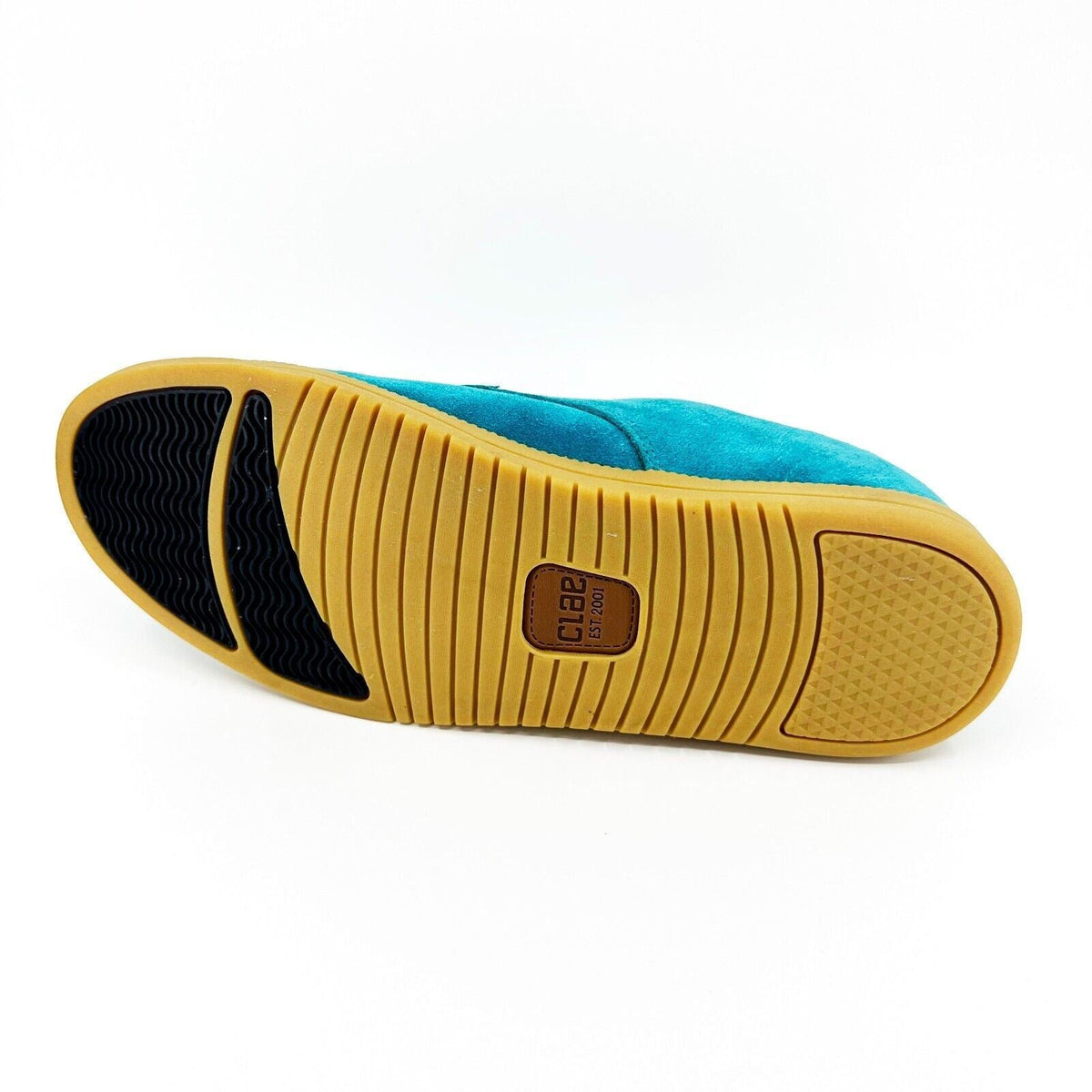 Clae Ellington Suede Teal Blue Gum Mens Size 7 Premium Sneakers