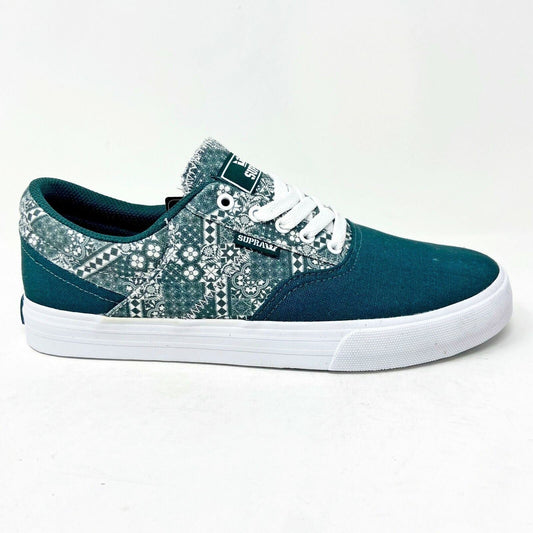 Supra Cobalt Evergreen Print Green White Mens Skateboard Shoes 05663 304