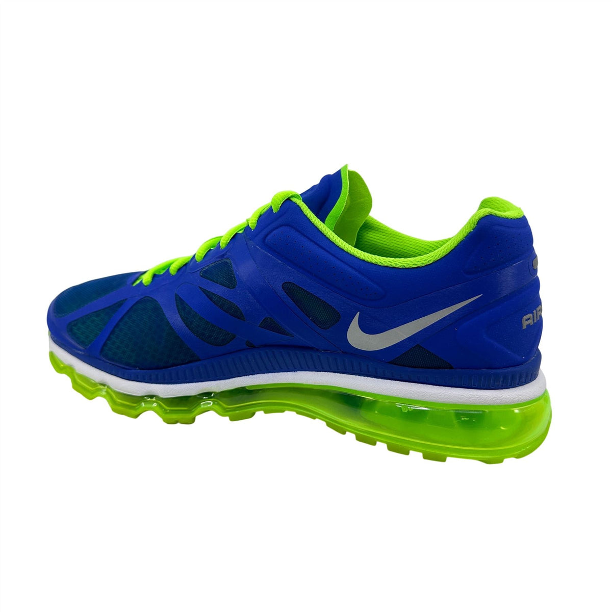 Nike Air Max+ 2012 Royal Blue Metallic Silver Green Mens Athletic Sneaker