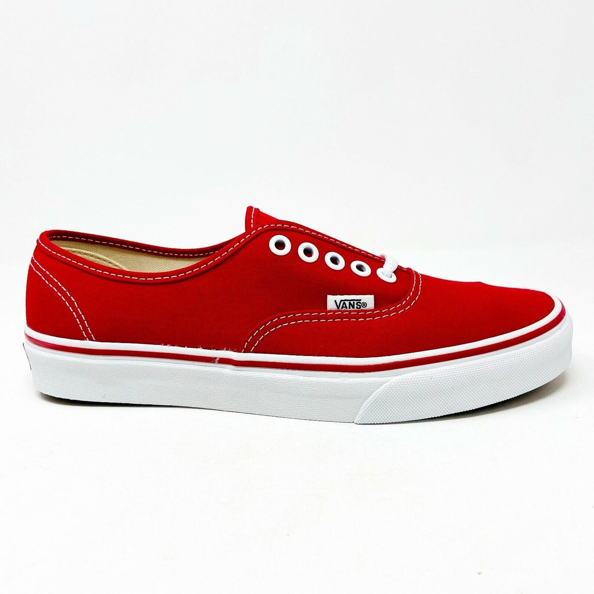 Vans Authentic True Red White Mens Original Classic Canvas Sneakers
