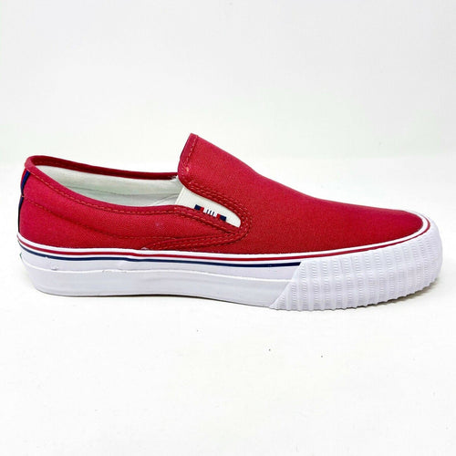 PF Flyer Center Slip On Red White Womens Shoes Casual Sneakers PM12OS2J