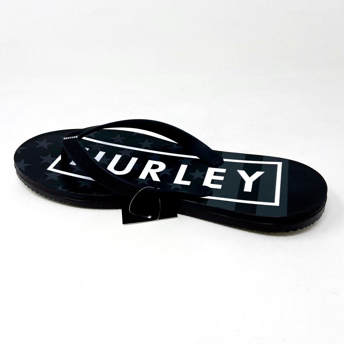 Hurley One and Only Printed Black Mens Size 12 Flip Flop Sandals CJ1624 012