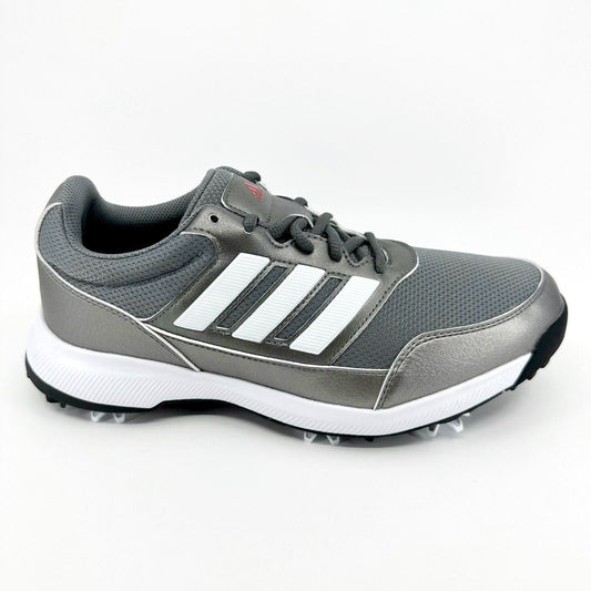 Adidas Tech Response 2.0 Gray Silver Metallic Mens Wide Golf Shoes EE9420