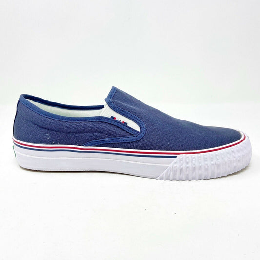 PF Flyer Center Slip On Navy Blue White Womens Shoes Casual Sneakers PM12OS2E