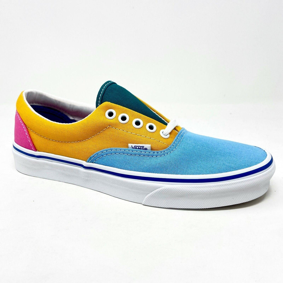 Vans Era (Canvas) Multicolor Bright Orange Blue Womens Casual Shoes Sneakers