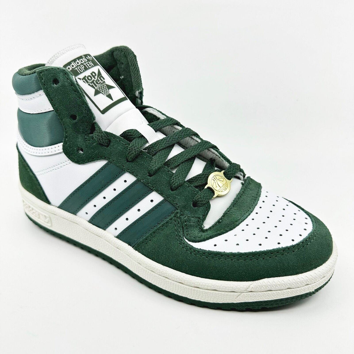 Adidas Originals Top Ten RB Green White Womens Leather Sneakers HP9549